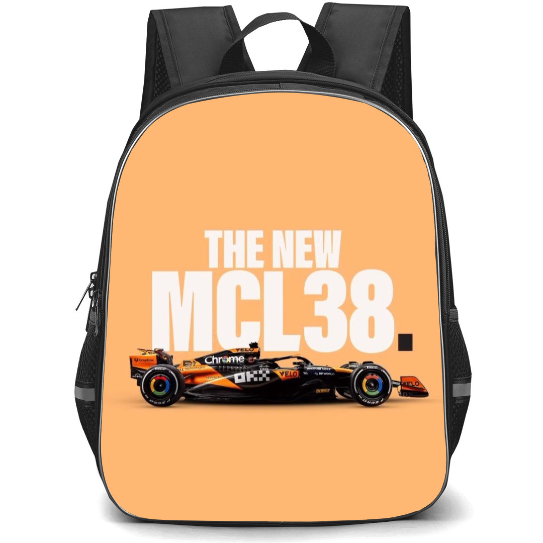 F1 Formula One McLaren Backpack StudentPack - McLaren The New MCL38 On Orange Background