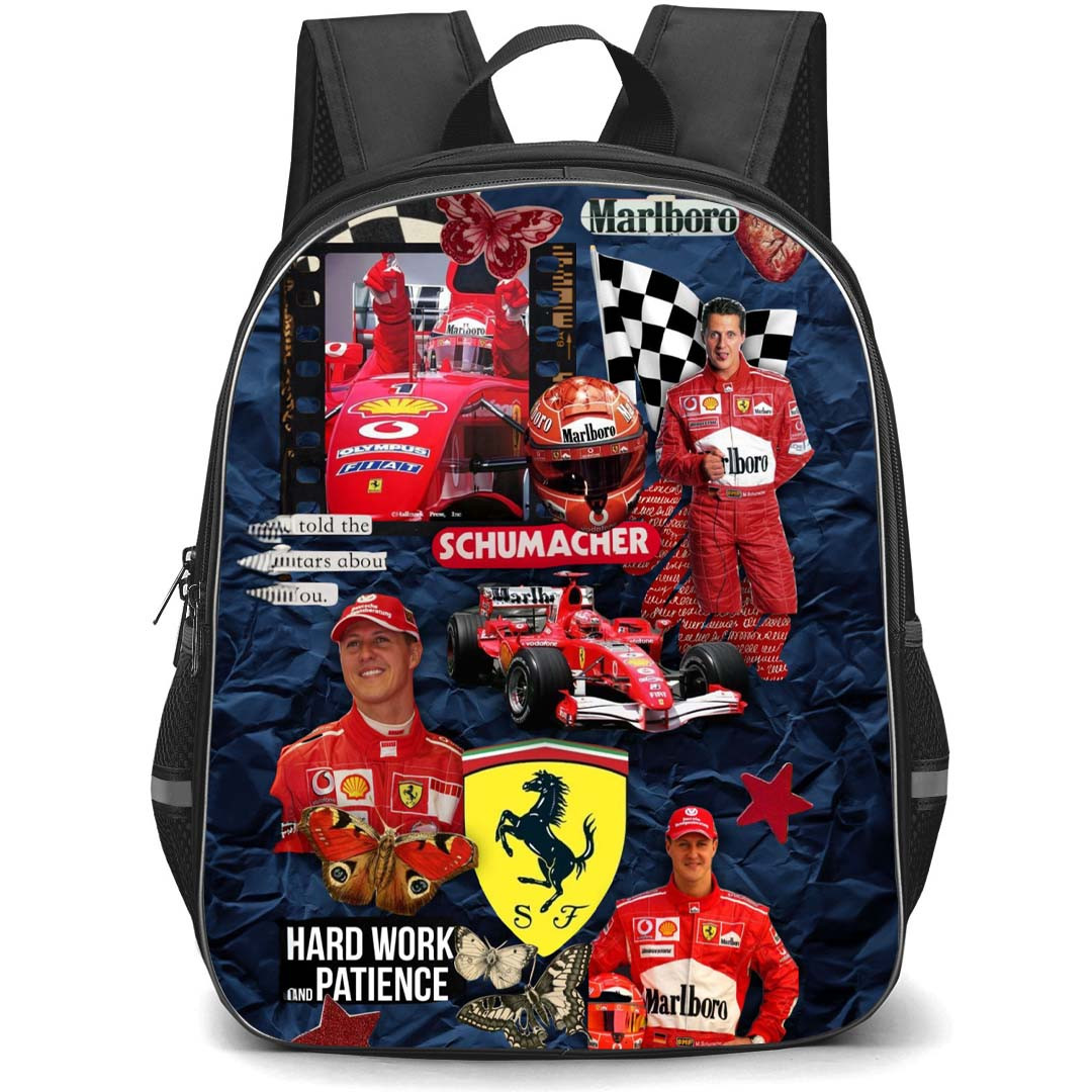 F1 Formula One Michael Schumacher Backpack StudentPack - Michael Schumacher Hard Work And Patience F1 Ferrari Poster