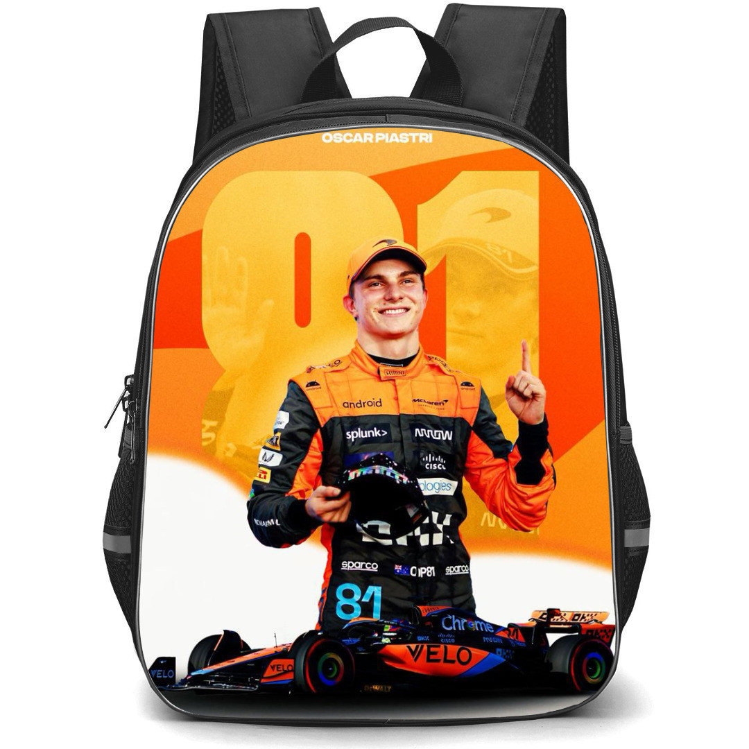 F1 Formula One Oscar Piastri Backpack StudentPack - Graphic Design Poster