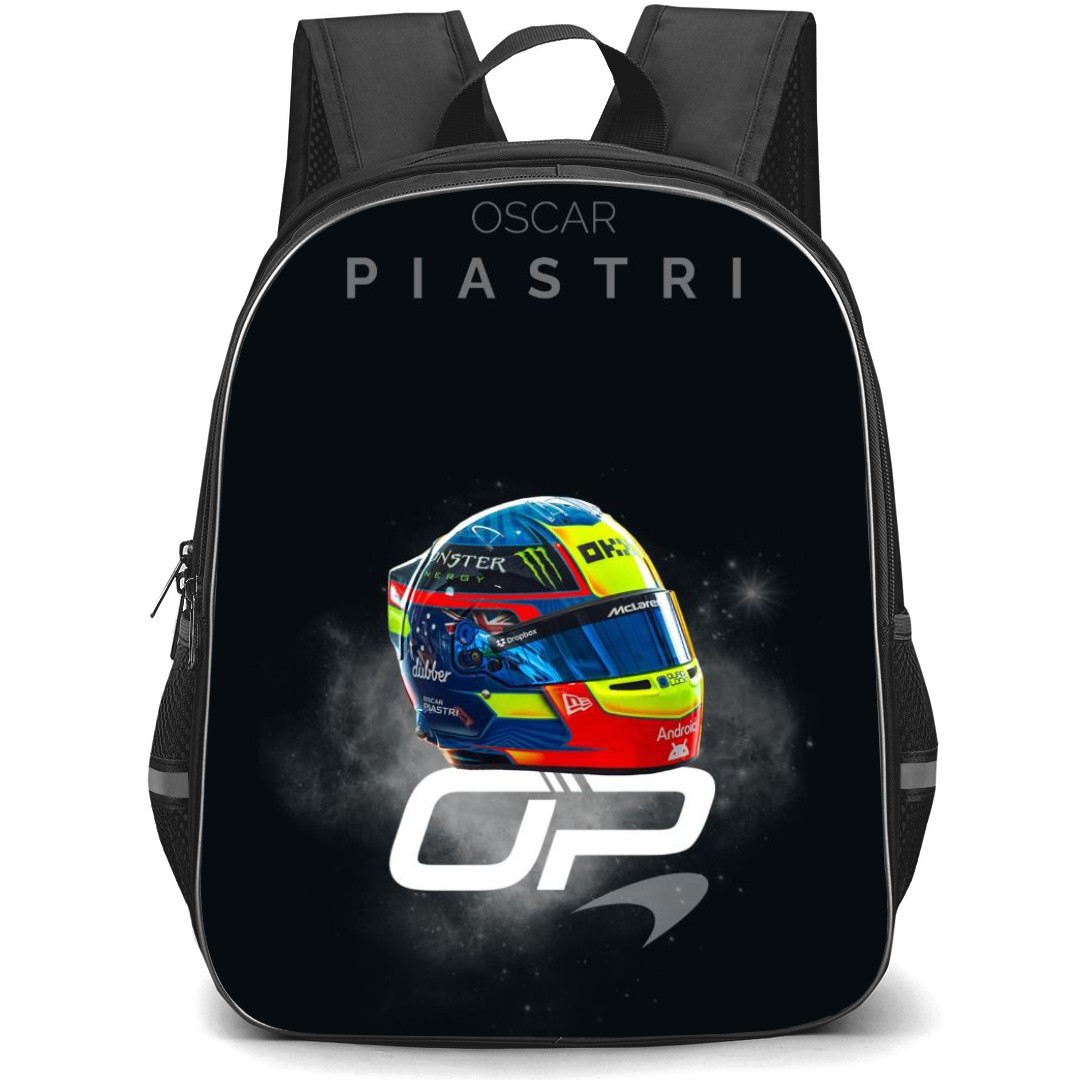 F1 Formula One Oscar Piastri Backpack StudentPack - Helmet Minimalist Poster