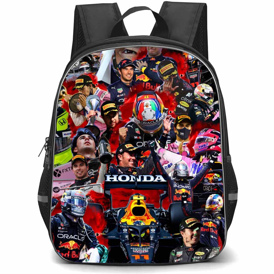 F1 Formula One Sergio Perez Backpack StudentPack - Sergio Perez Collage Poster