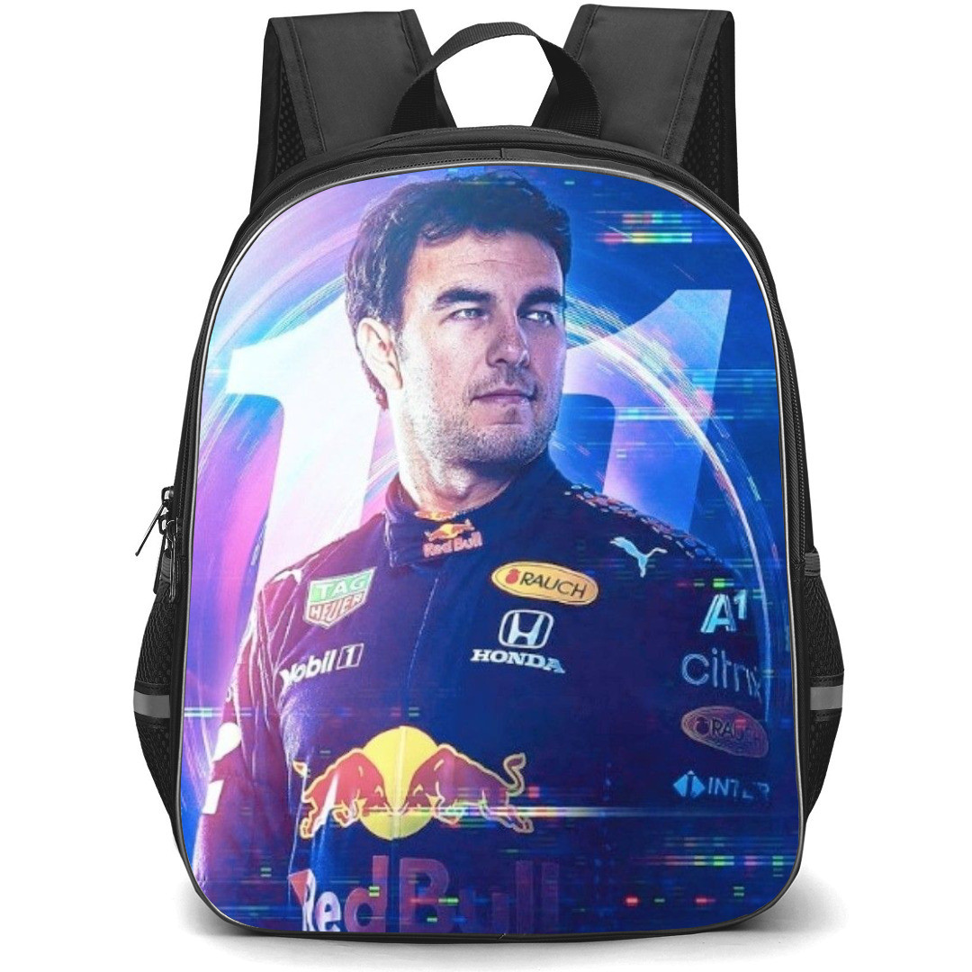F1 Formula One Sergio Perez Backpack StudentPack - Glitch Portrait