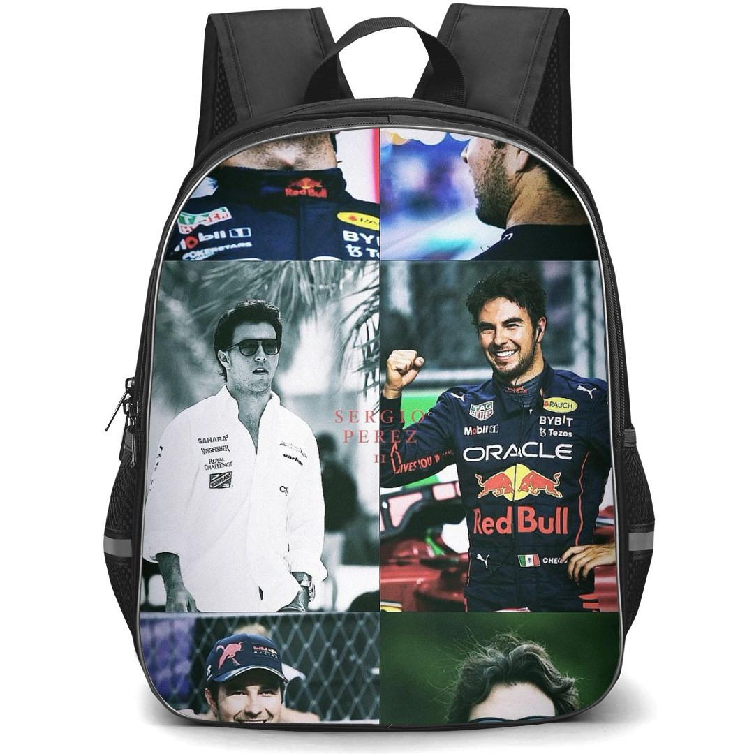F1 Formula One Sergio Perez Backpack StudentPack - Six Frames Collage