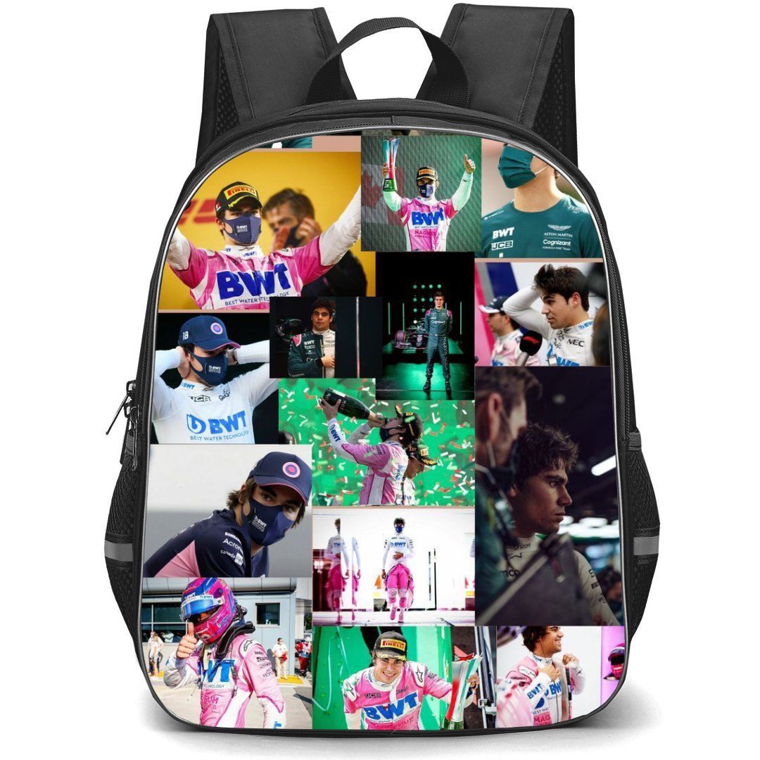 F1 Formula One Lance Stroll Backpack StudentPack -Victory Pose Collage