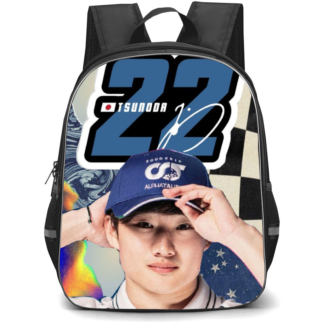 F1 Formula One Yuki Tsunoda Backpack StudentPack - Aesthetic Poster Design