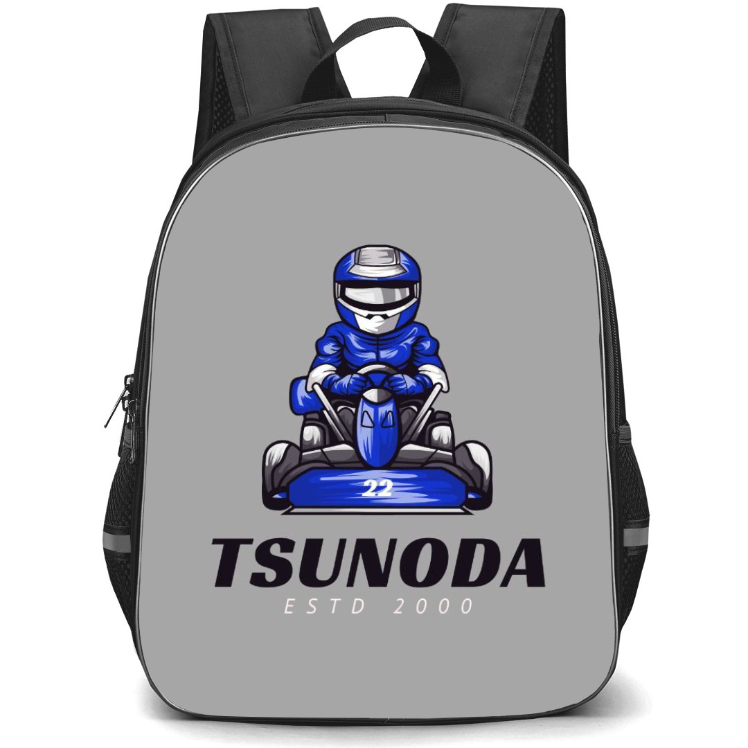 F1 Formula One Yuki Tsunoda Backpack StudentPack - Logo Gray Background