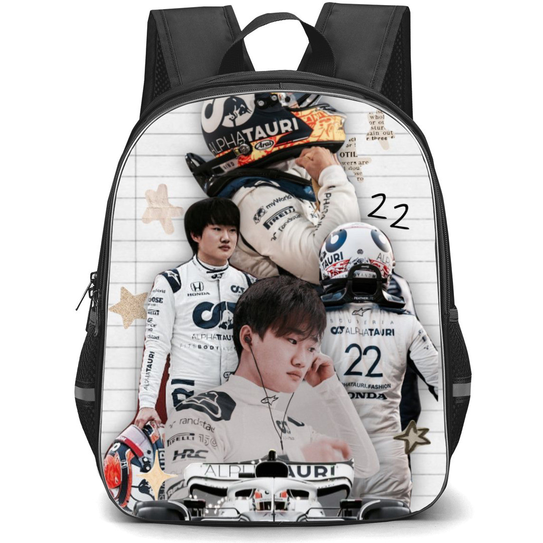 F1 Formula One Yuki Tsunoda Backpack StudentPack - Notebook Poster Design