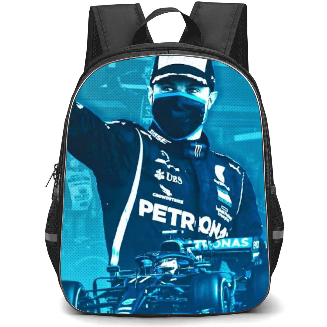 F1 Formula One Valtteri Bottas Backpack StudentPack - Blue Pop Art Portrait