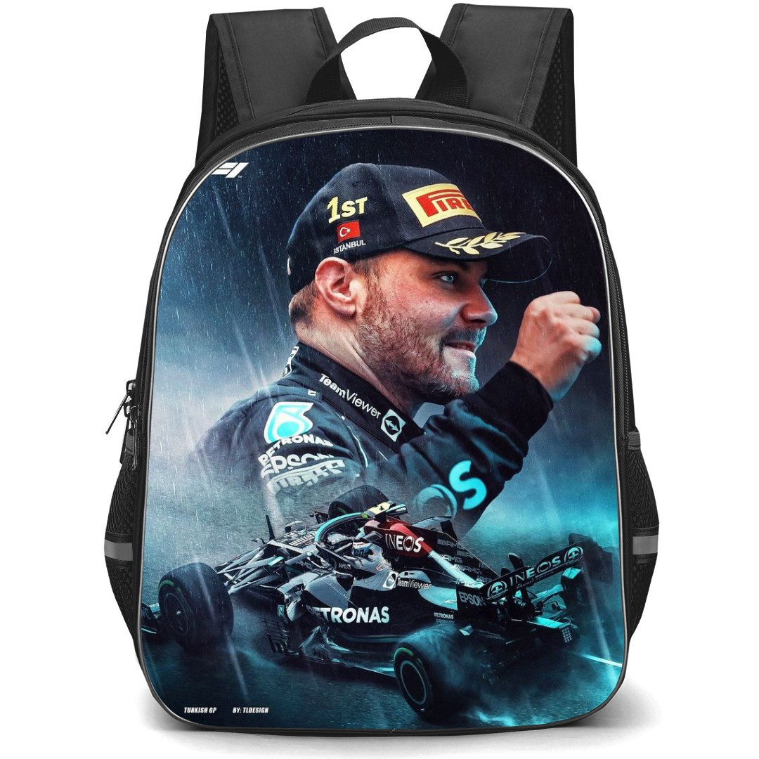 F1 Formula One Valtteri Bottas Backpack StudentPack - Side View Portrait