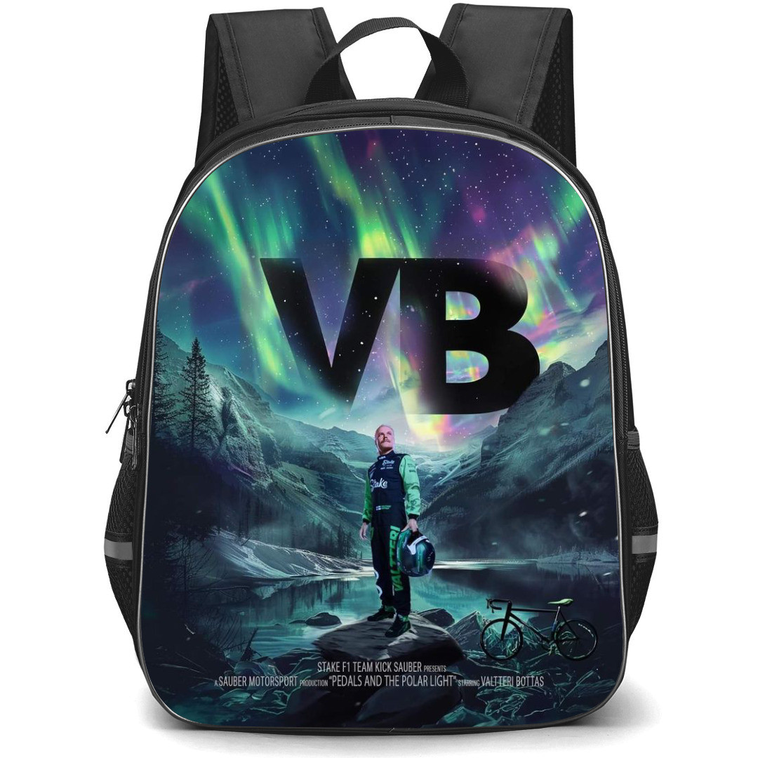 F1 Formula One Valtteri Bottas Backpack StudentPack - Standing Portrait Northern Lights