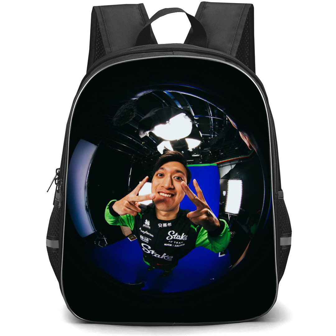 F1 Formula One Zhou Guanyu Backpack StudentPack - Fisheye Black Background
