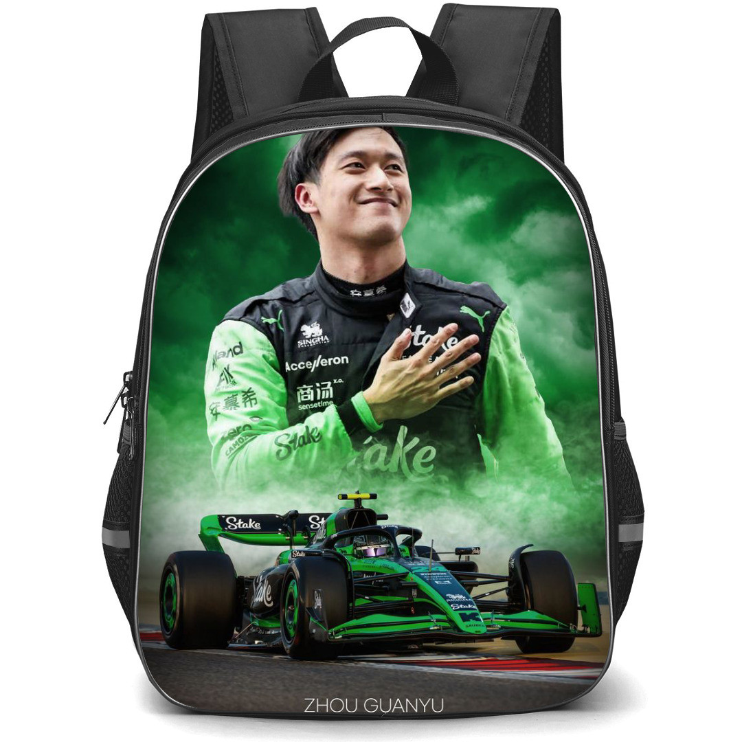 F1 Formula One Zhou Guanyu Backpack StudentPack - Green Sky Poster