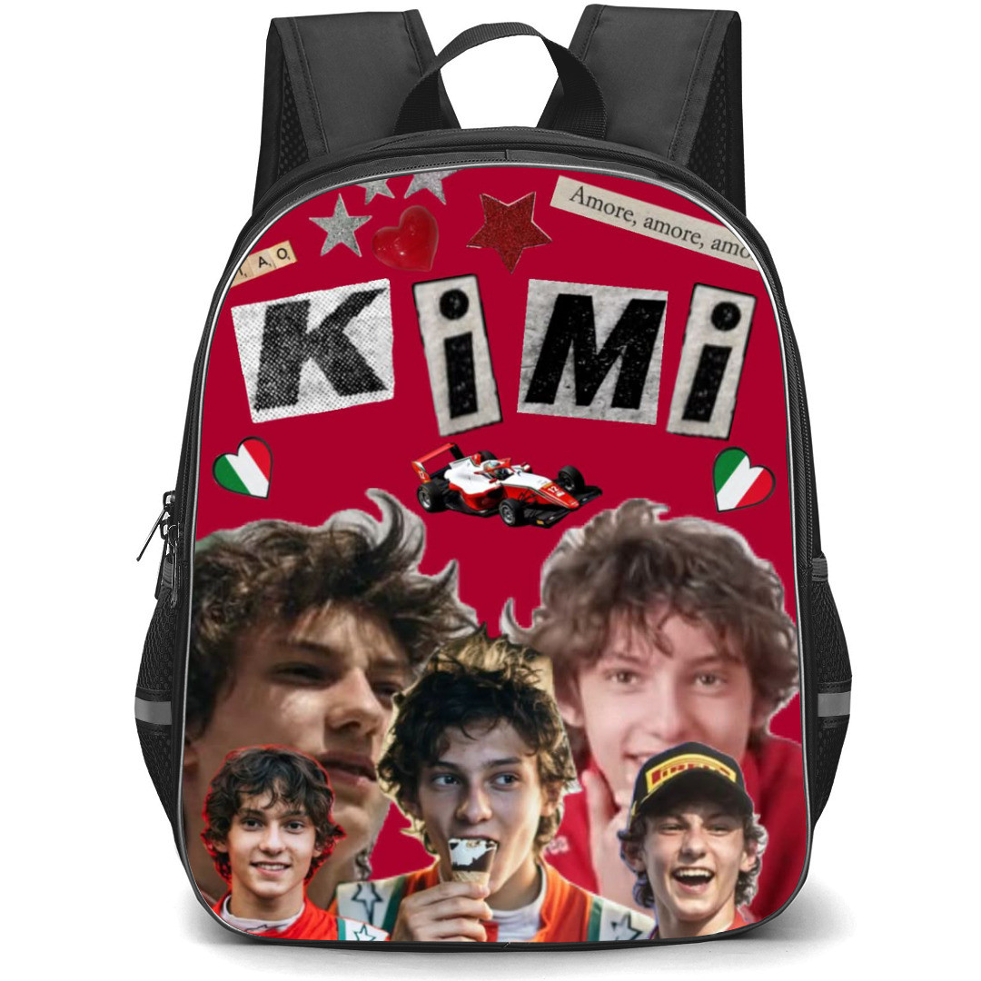 F1 Formula One Andrea Kimi Antonelli Backpack StudentPack - Andrea Kimi Antonelli Collage Poster