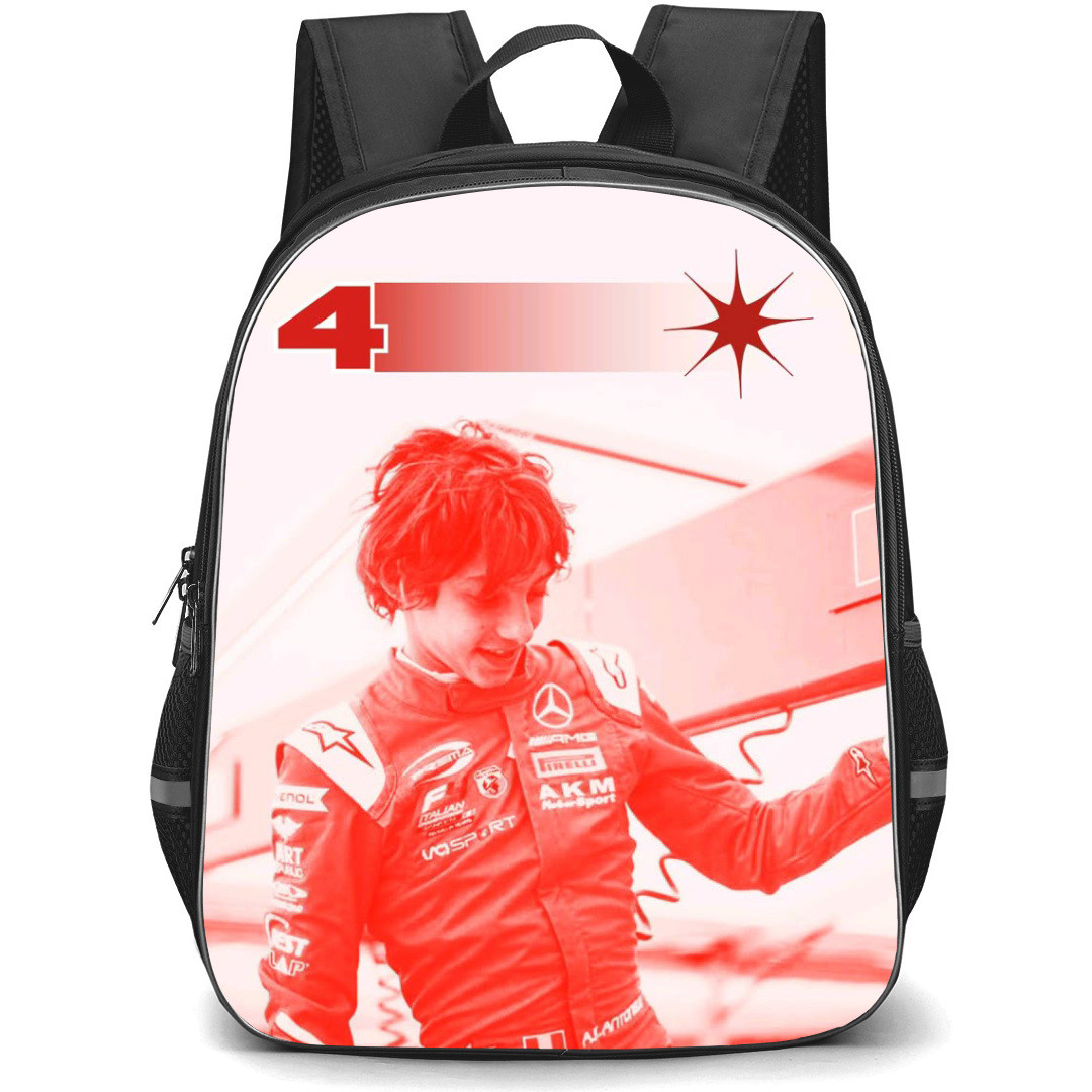 F1 Formula One Andrea Kimi Antonelli Backpack StudentPack - Andrea Kimi Antonelli F2 Retro Red Effect Poster