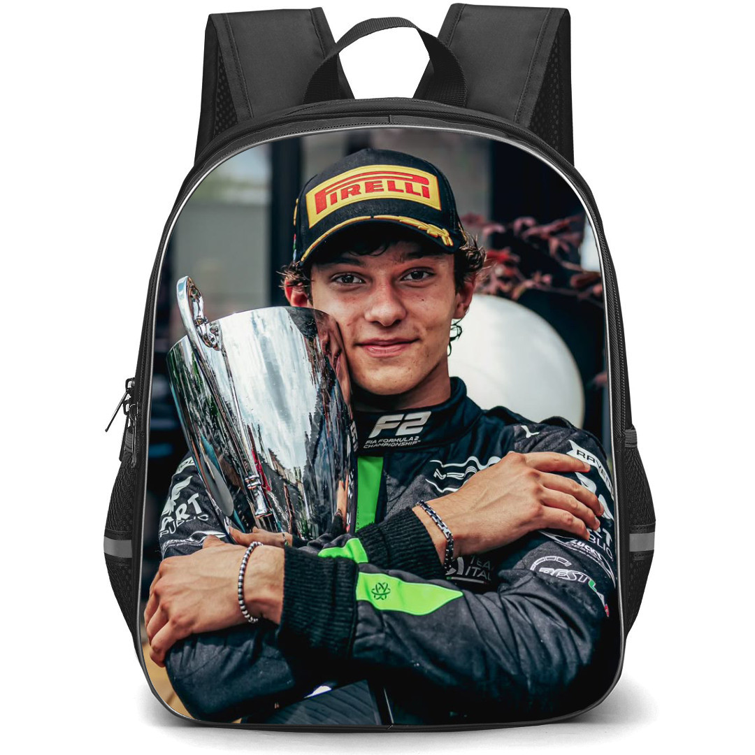 F1 Formula One Andrea Kimi Antonelli Backpack StudentPack - Andrea Kimi Antonelli Portrait With Trophy Poster