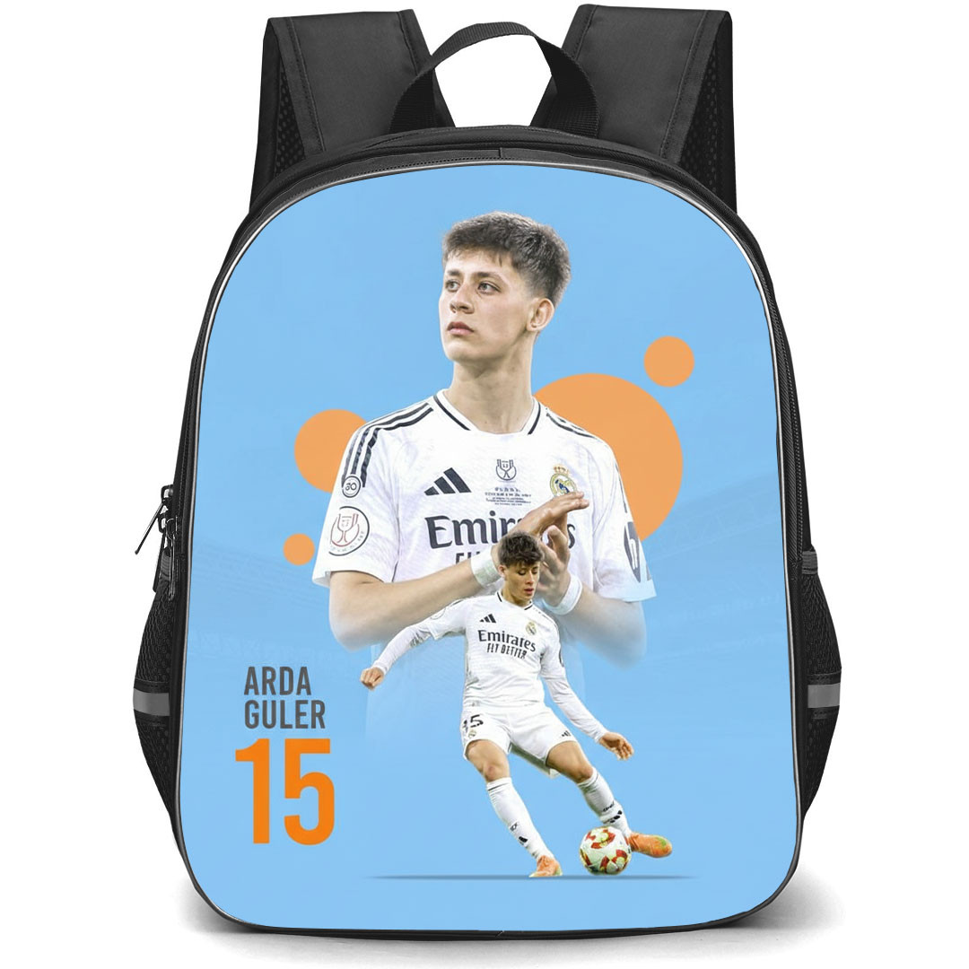 Arda Guler Backpack School Bag StudentPack - Arda Guler 15 Real Madrid Clapping On Skyblue Background