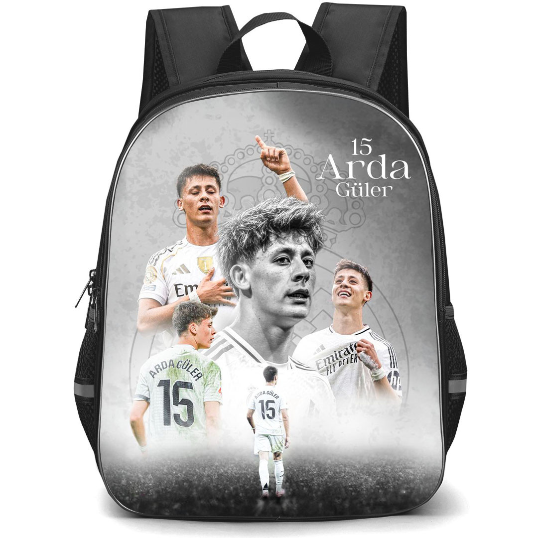 Arda Guler Backpack School Bag StudentPack - Arda Guler 15 Real Madrid Grayscale Poster