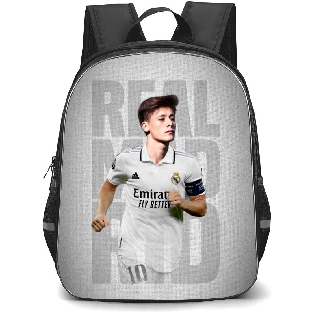 Arda Guler Backpack School Bag StudentPack - Arda Guler Real Madrid Portrait On Word Art Gray Background