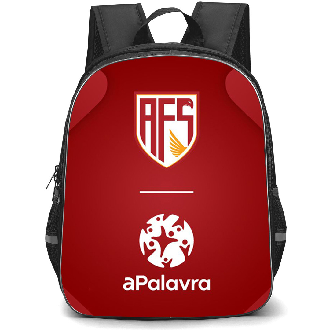 AVS Futebol SAD Backpack School Bag StudentPack - AVS Futebol SAD Logo On Red Graphic Background