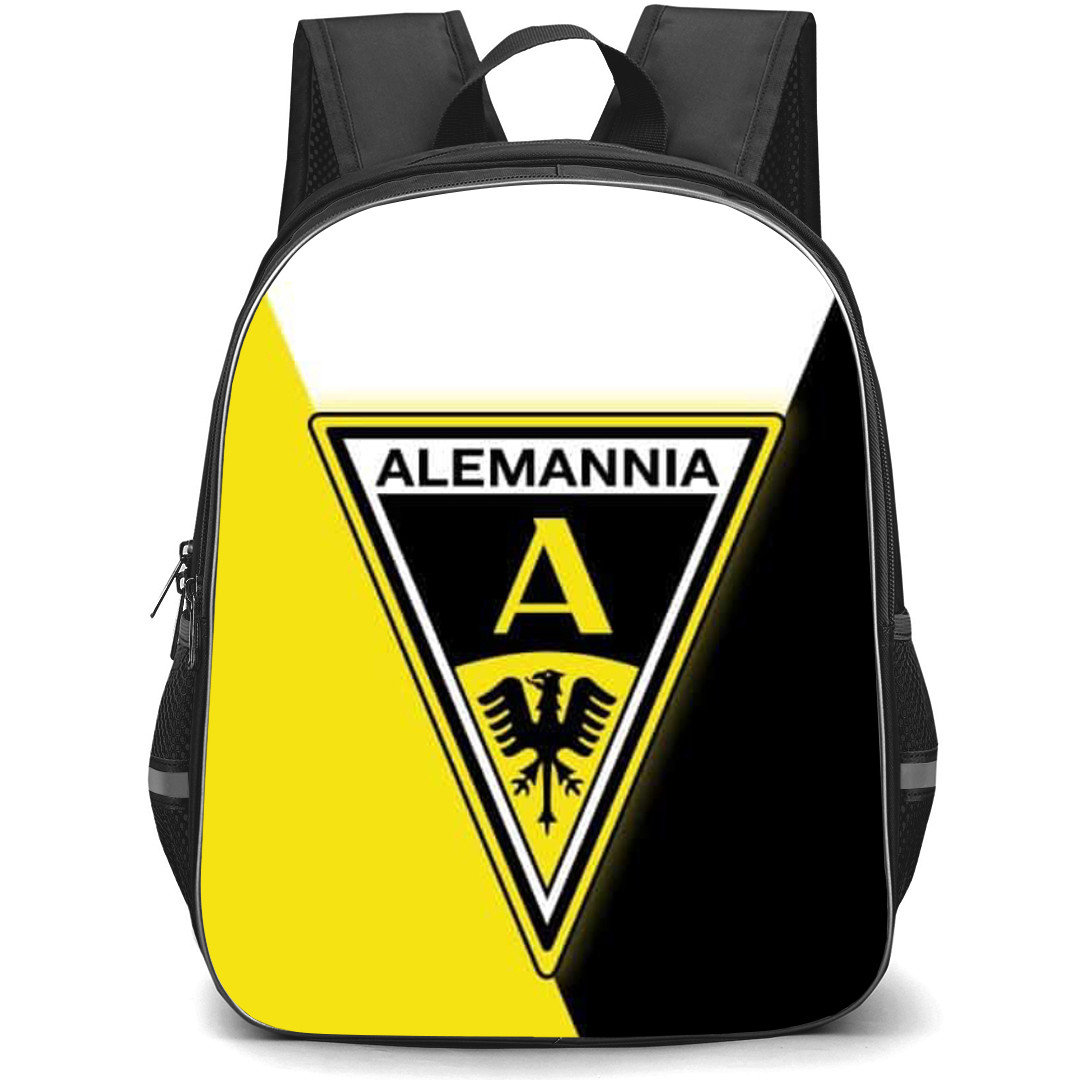 Alemannia Aachen Backpack School Bag StudentPack - Logo In Yellow Black And White Background Football Club