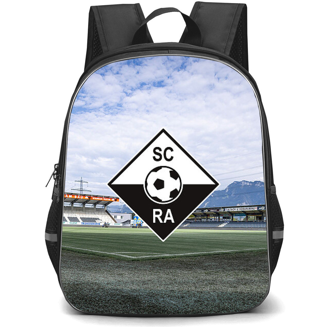 SC Rheindorf Altach Backpack School Bag StudentPack - Logo In Field Stadium Background