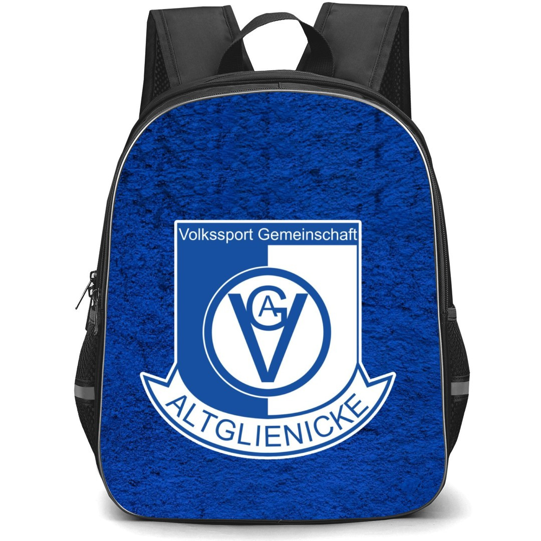 Altglienicke Football Club Backpack School Bag StudentPack - Logo In Blue Grunge Background