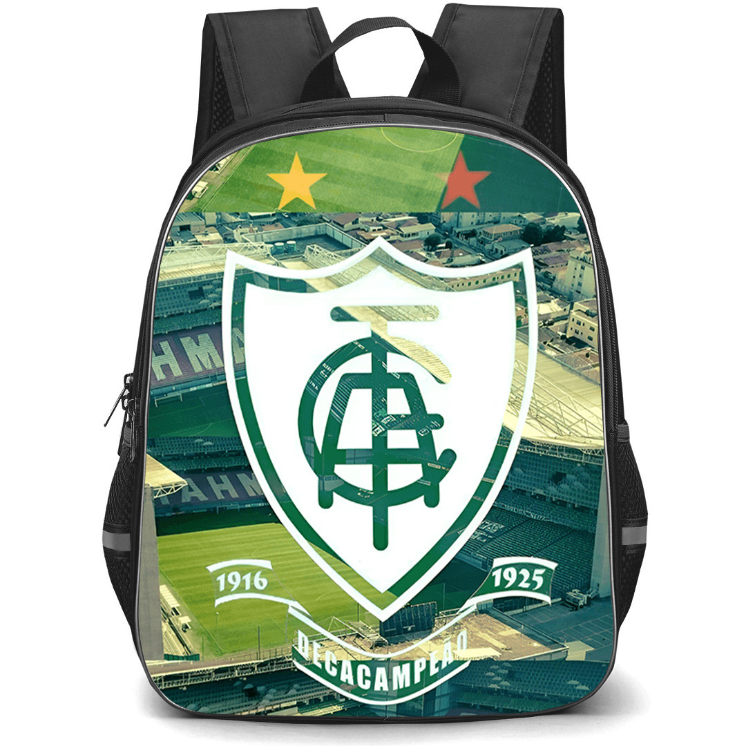 America Futebol Clube Backpack School Bag StudentPack - America Futebol Clube Football Stadium with Logo Green Effect