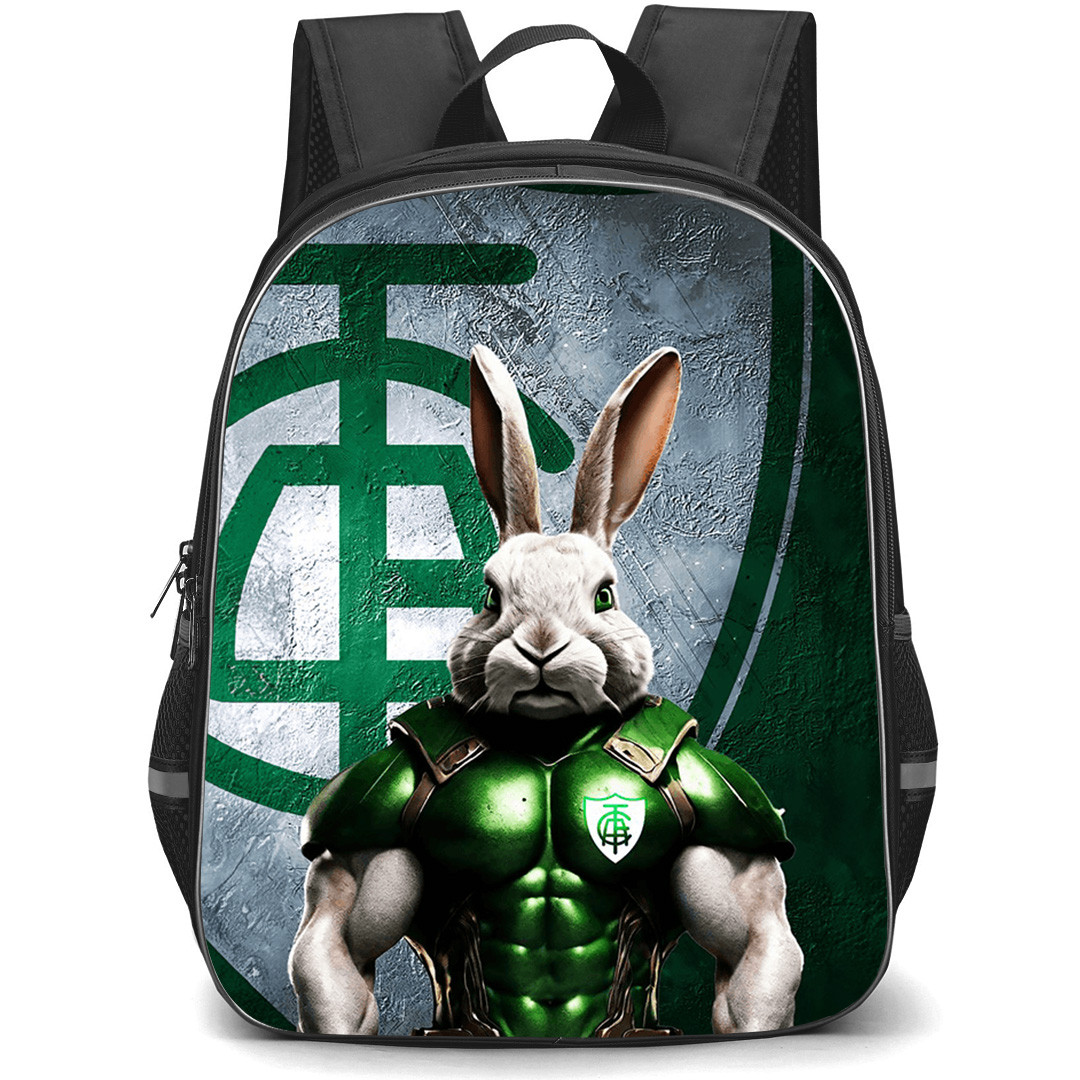 America Futebol Clube Backpack School Bag StudentPack - America Futebol Clube Rabbit Mascot with Logo Effect