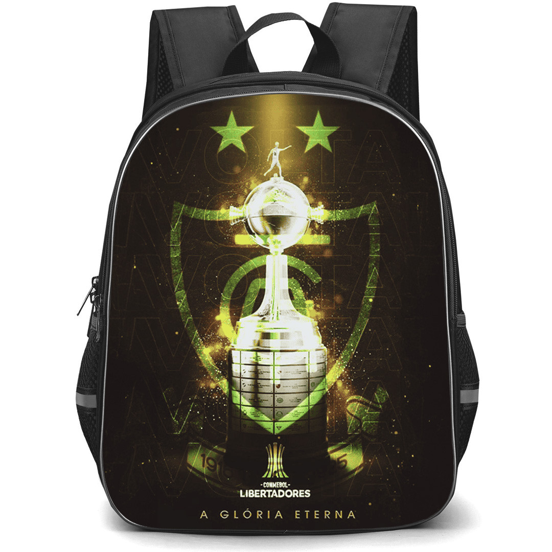 America Futebol Clube Backpack School Bag StudentPack - America Futebol Clube Trophy with Logo Light Green Effect