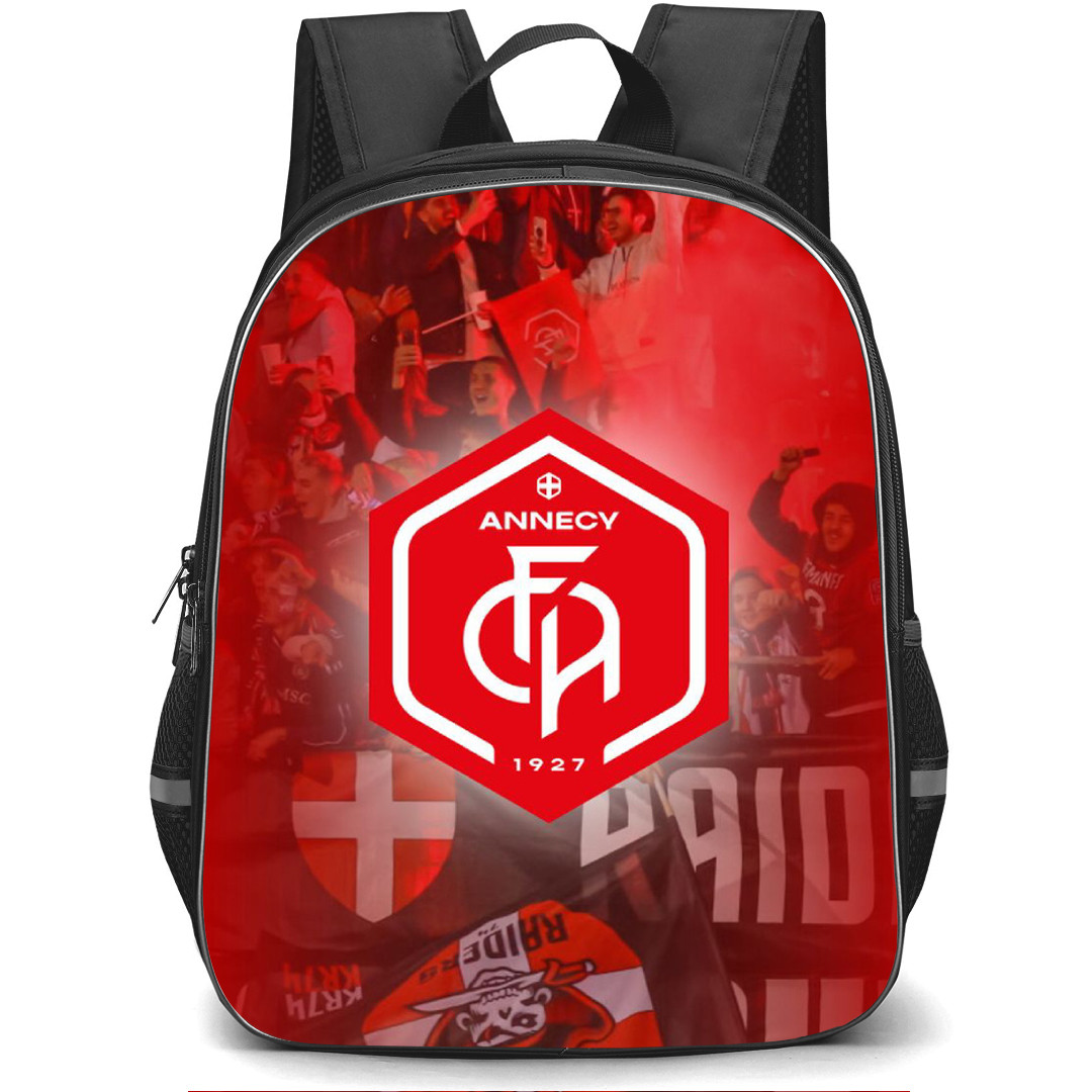 FC Annecy Backpack School Bag StudentPack - Logo Crowd Cheering Background Football Club