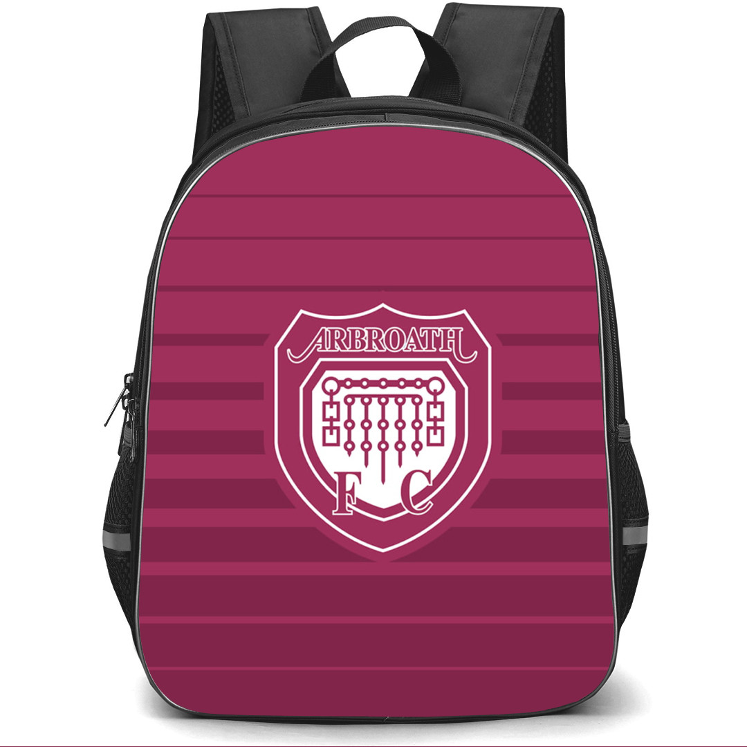 Arbroath Backpack School Bag StudentPack - Logo In Purple Shades Background Football Club