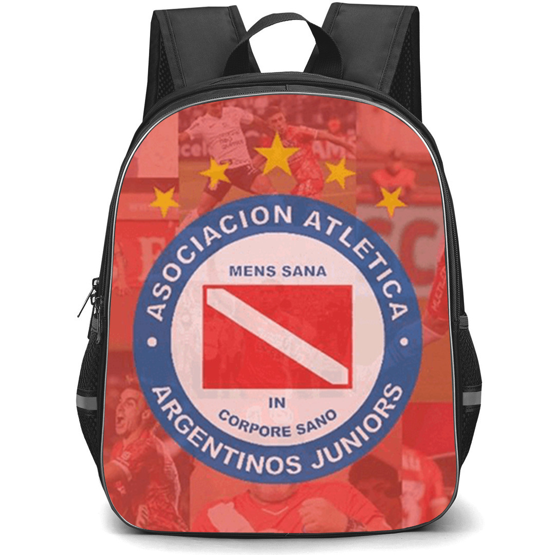 Asociacion Atletica Argentinos Juniors Backpack School Bag StudentPack - Asociacion Atletica Argentinos Juniors Stadium with Logo Red Collage Effect