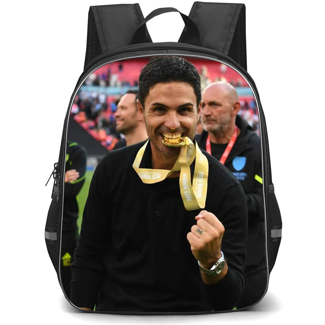 Arsenal F.C. Backpack StudentPack - Arsenal F.C. Manager Mikel Arteta Celebration After Winning