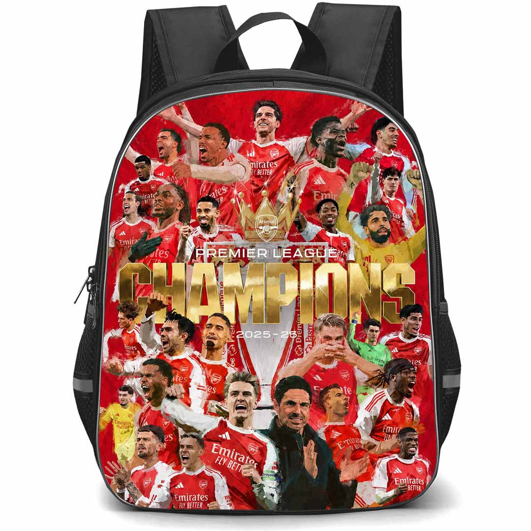 Arsenal Premier League Champion Backpack School Bag StudentPack - Arsenal Premier League Champion 2025 2026 Ultimate Victory Poster