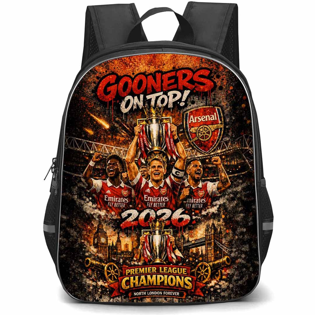 Arsenal Premier League Champion Backpack School Bag StudentPack - Arsenal Premier League Champion Gooner On Top 2026 Poster