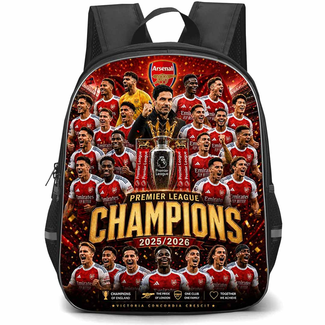 Arsenal Premier League Champion Backpack School Bag StudentPack - Arsenal Premier League Champion Squad Glory Celebration Poster