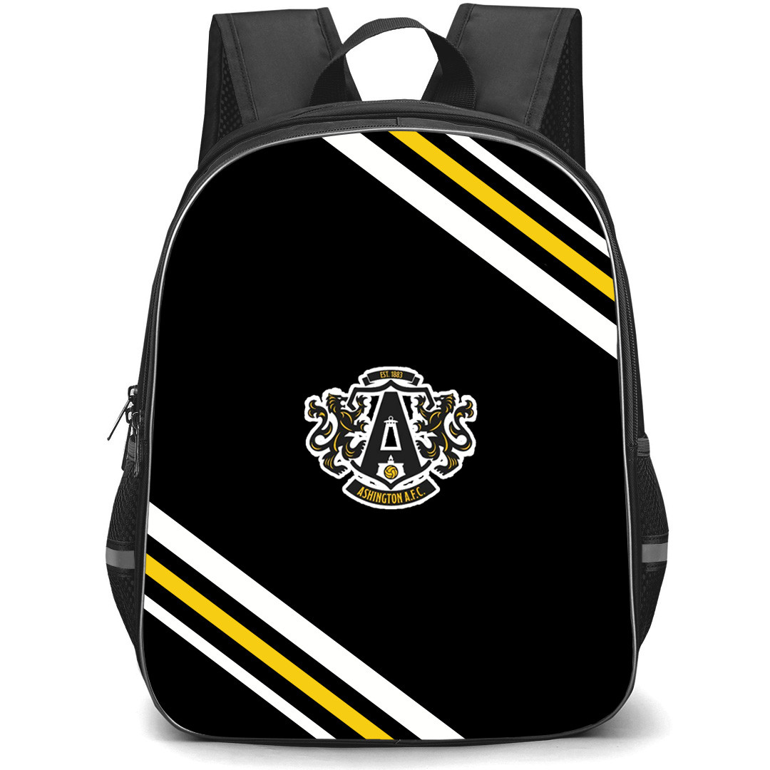 Ashington Association Football Club Backpack School Bag StudentPack - Ashington Association Football Club Large Logo With Stripe