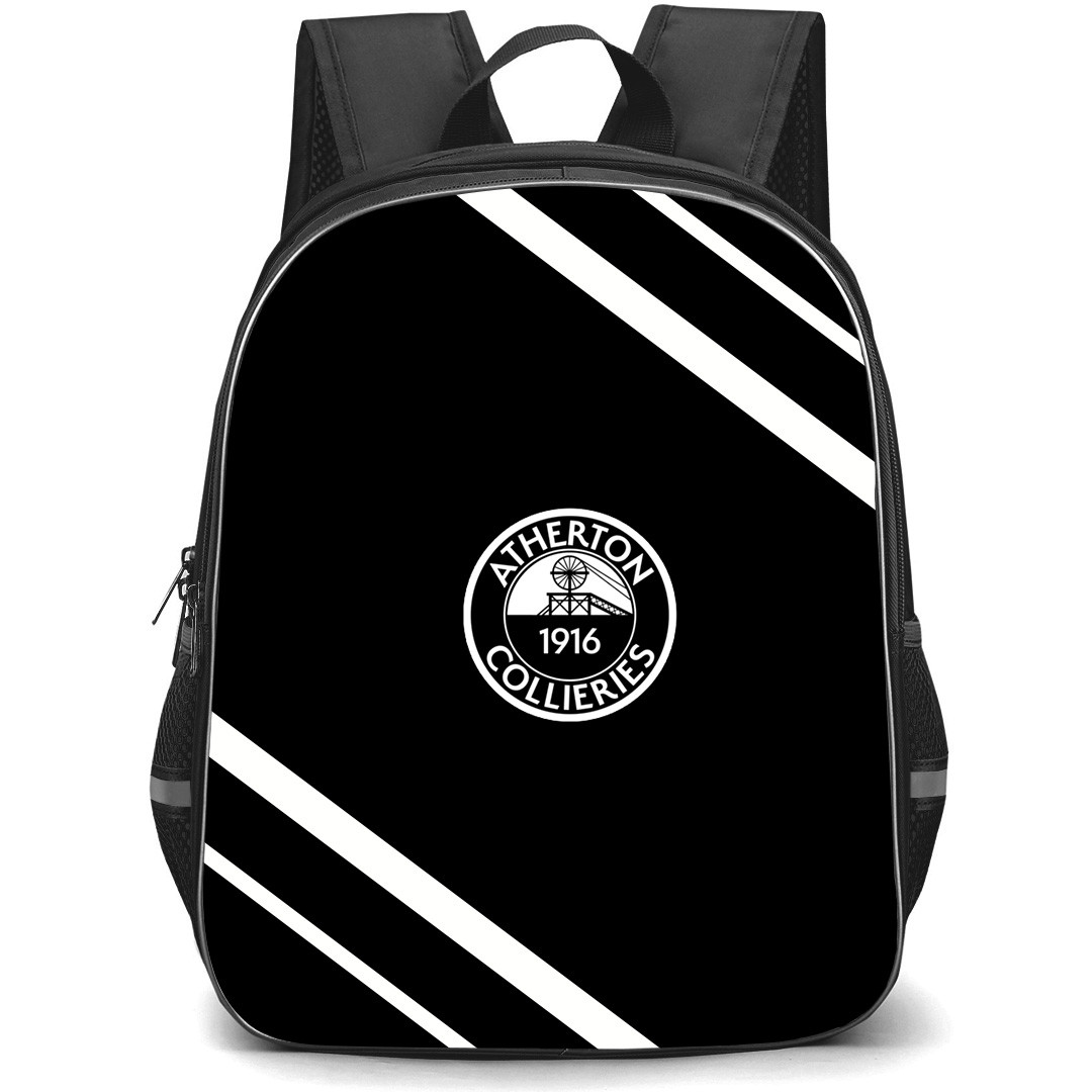 Atherton Collieries Football Club Backpack School Bag StudentPack - Atherton Collieries Football Club Large Logo With Stripe