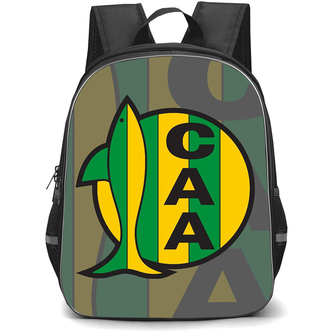 Club Atletico Aldosivi Backpack School Bag StudentPack - Club Atletico Aldosivi Logo Effect on Background with Large Logo