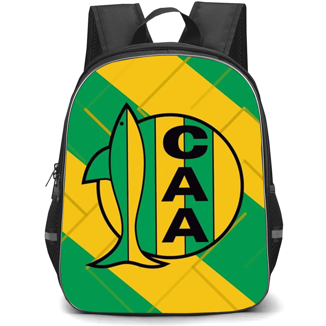 Club Atletico Aldosivi Backpack School Bag StudentPack - Club Atletico Aldosivi Logo Color Effect Stripes with Large Logo