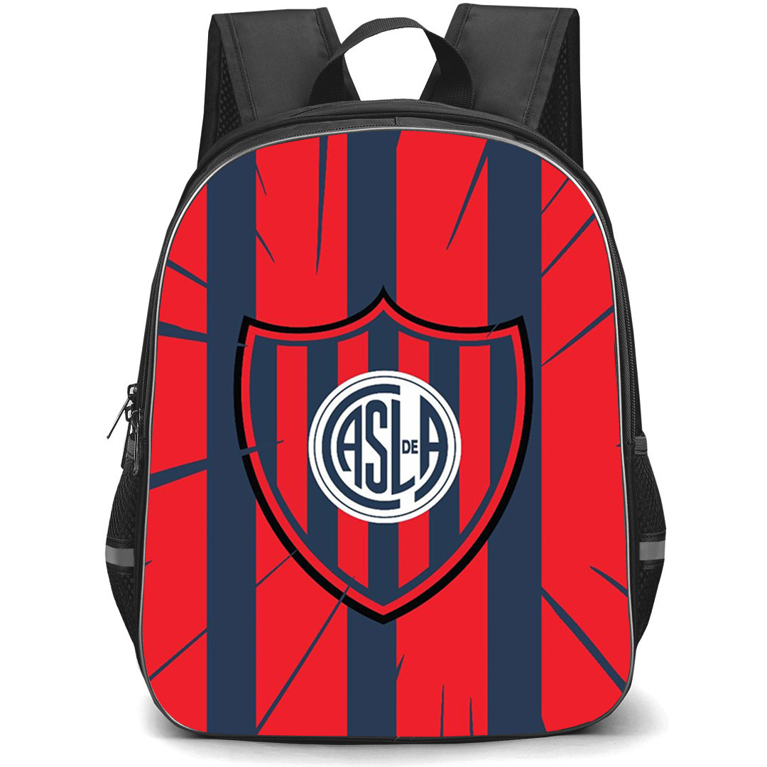 Club Atletico San Lorenzo de Almagro Backpack School Bag StudentPack - Club Atletico San Lorenzo de Almagro Logo Color Effect Background