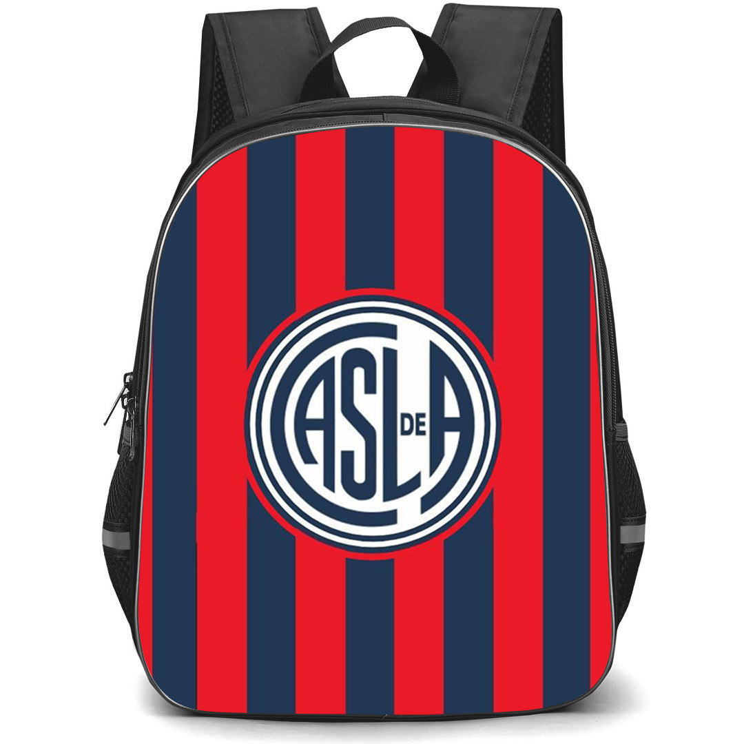 Club Atletico San Lorenzo de Almagro Backpack School Bag StudentPack - Club Atletico San Lorenzo de Almagro Logo Vertical Stripe Red Effect