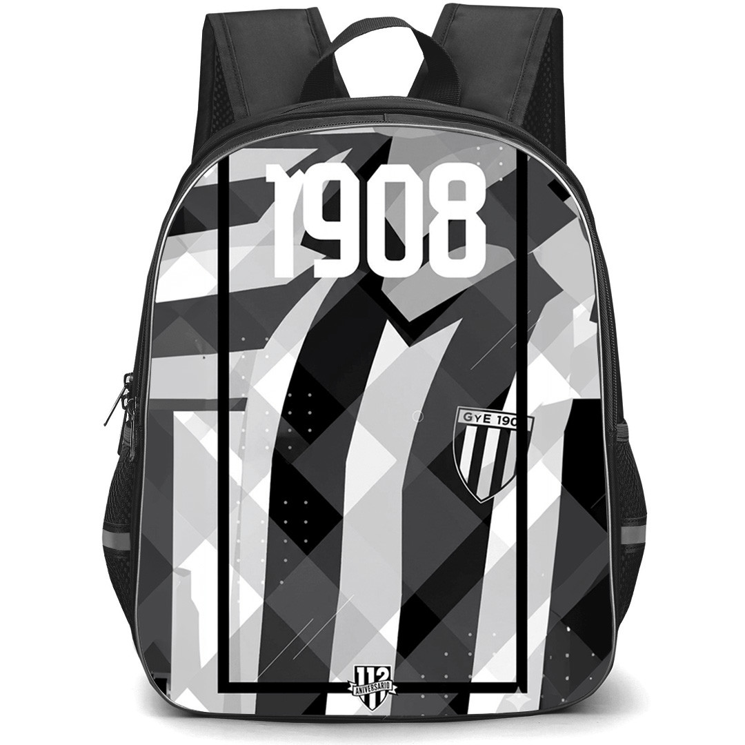 Club Atletico Gimnasia y Esgrima Mendoza Backpack School Bag StudentPack - Club Atletico Gimnasia y Esgrima Mendoza with Logo Diagonal Geometric Pattern