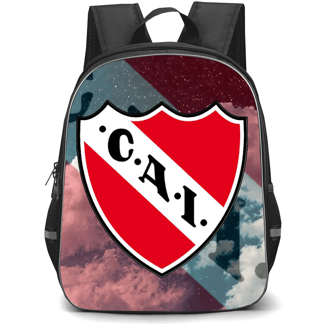 Club Atletico Independiente Backpack School Bag StudentPack - Club Atletico Independiente Flag with Logo Cloud Effect
