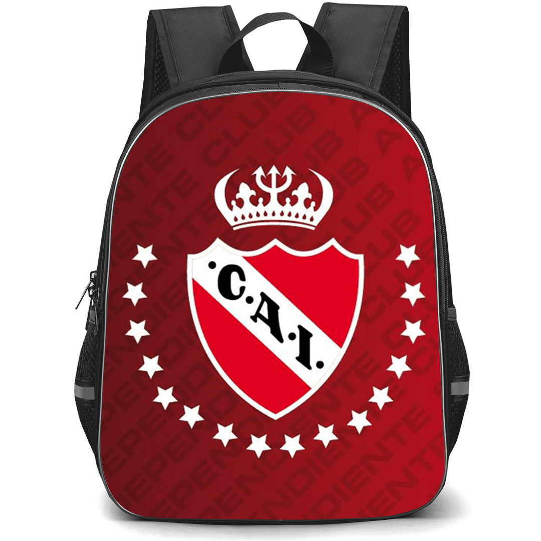 Club Atletico Independiente Backpack School Bag StudentPack - Club Atletico Independiente Logo with Text Pattern Background