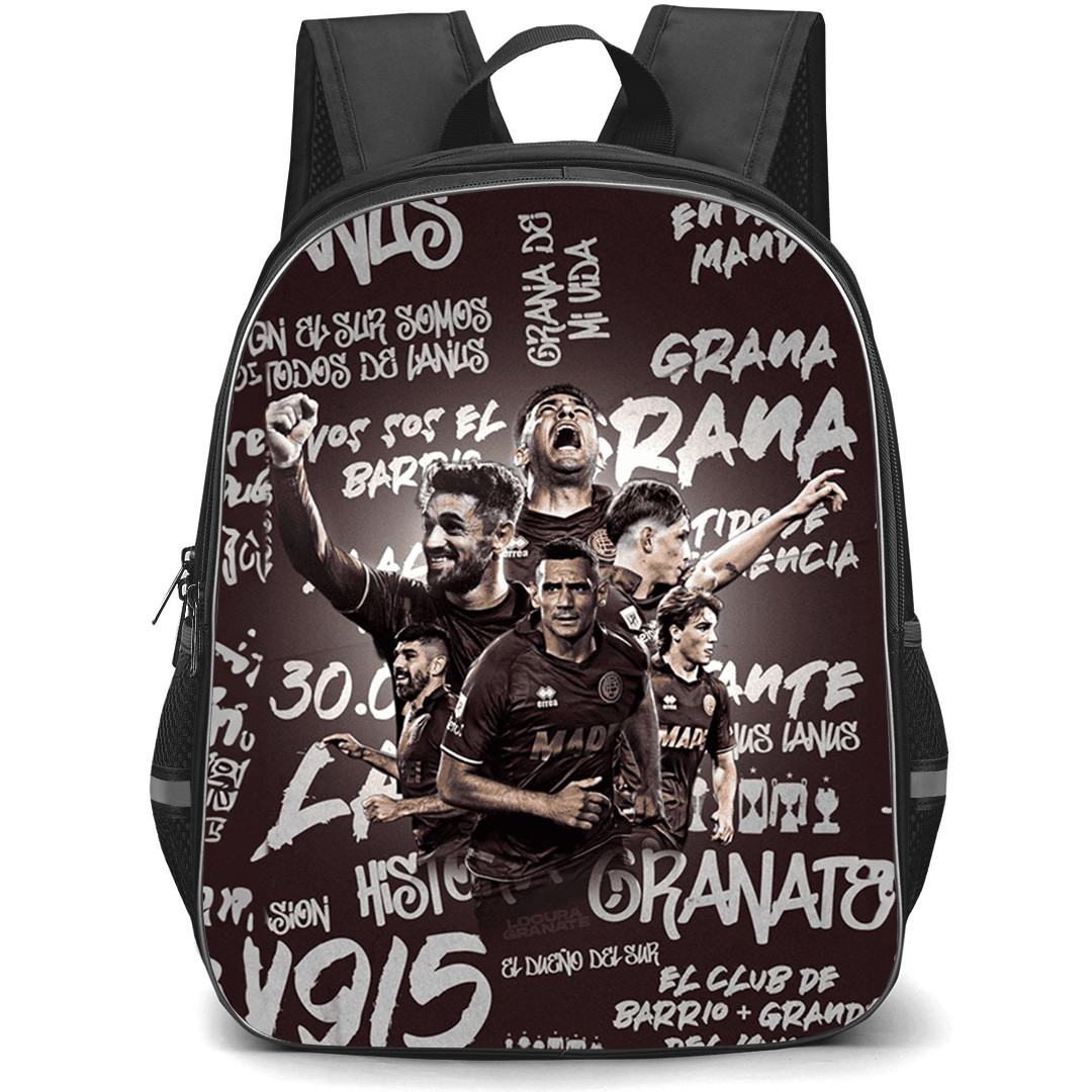 Club Atletico Lanus Backpack School Bag StudentPack - Club Atletico Lanus Players with Graffiti Red Effect