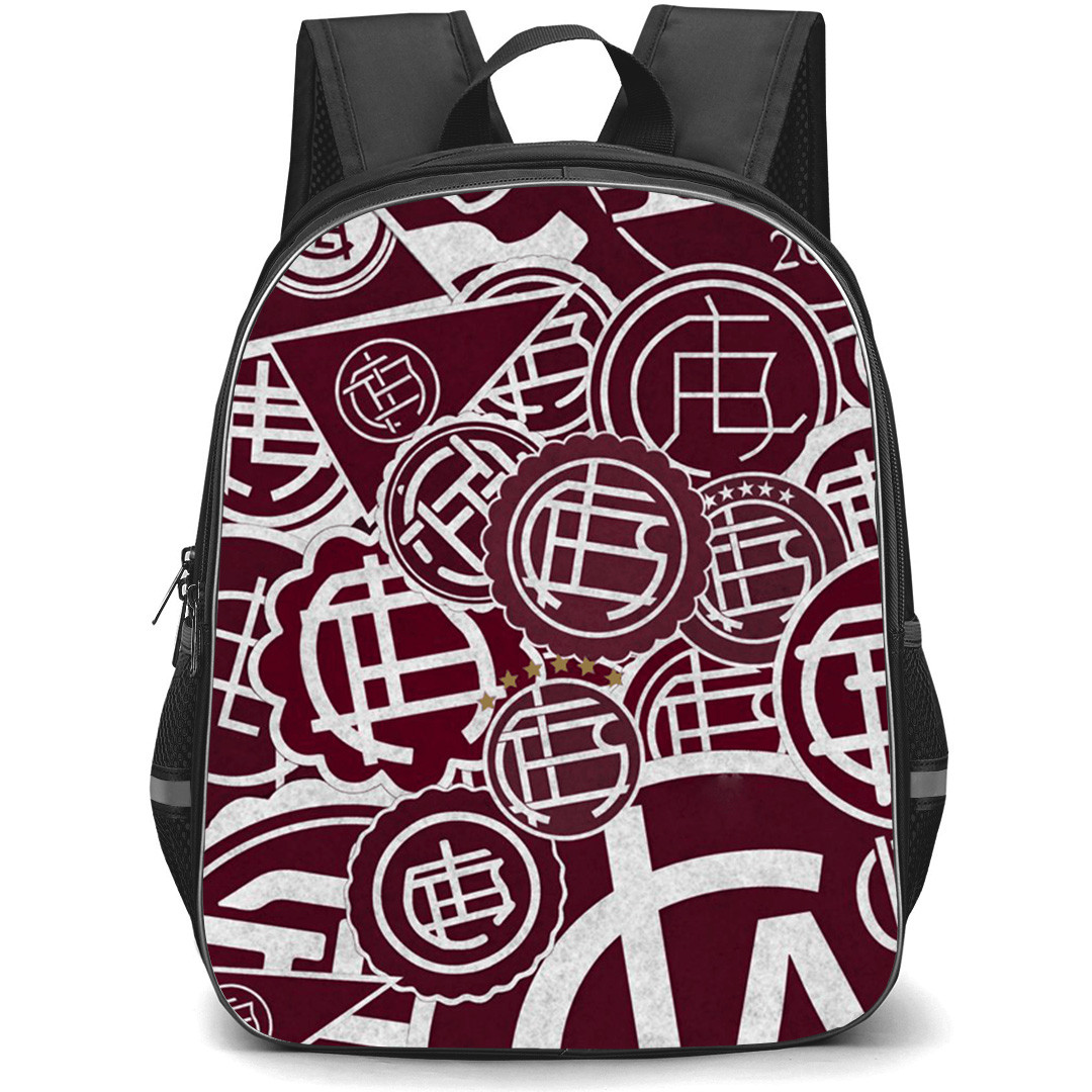 Club Atletico Lanus Backpack School Bag StudentPack - Club Atletico Lanus Logo with Scatter Red Effect