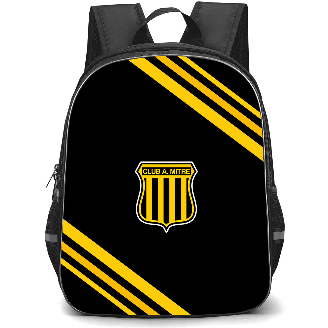 Club Atletico Mitre Backpack School Bag StudentPack - Club Atletico Mitre Large Logo With Stripe