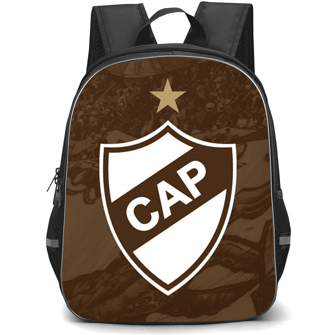 Club Atletico Platense Backpack School Bag StudentPack - Club Atletico Platense Logo with Vintage Brown Effect