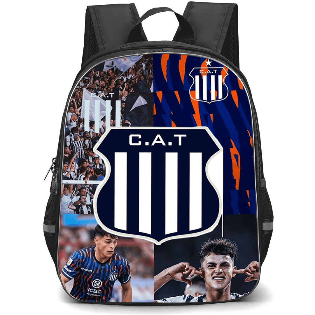 Club Atletico Talleres de Cordoba Backpack School Bag StudentPack - Club Atletico Talleres Stadium with Logo Football Fans Collage